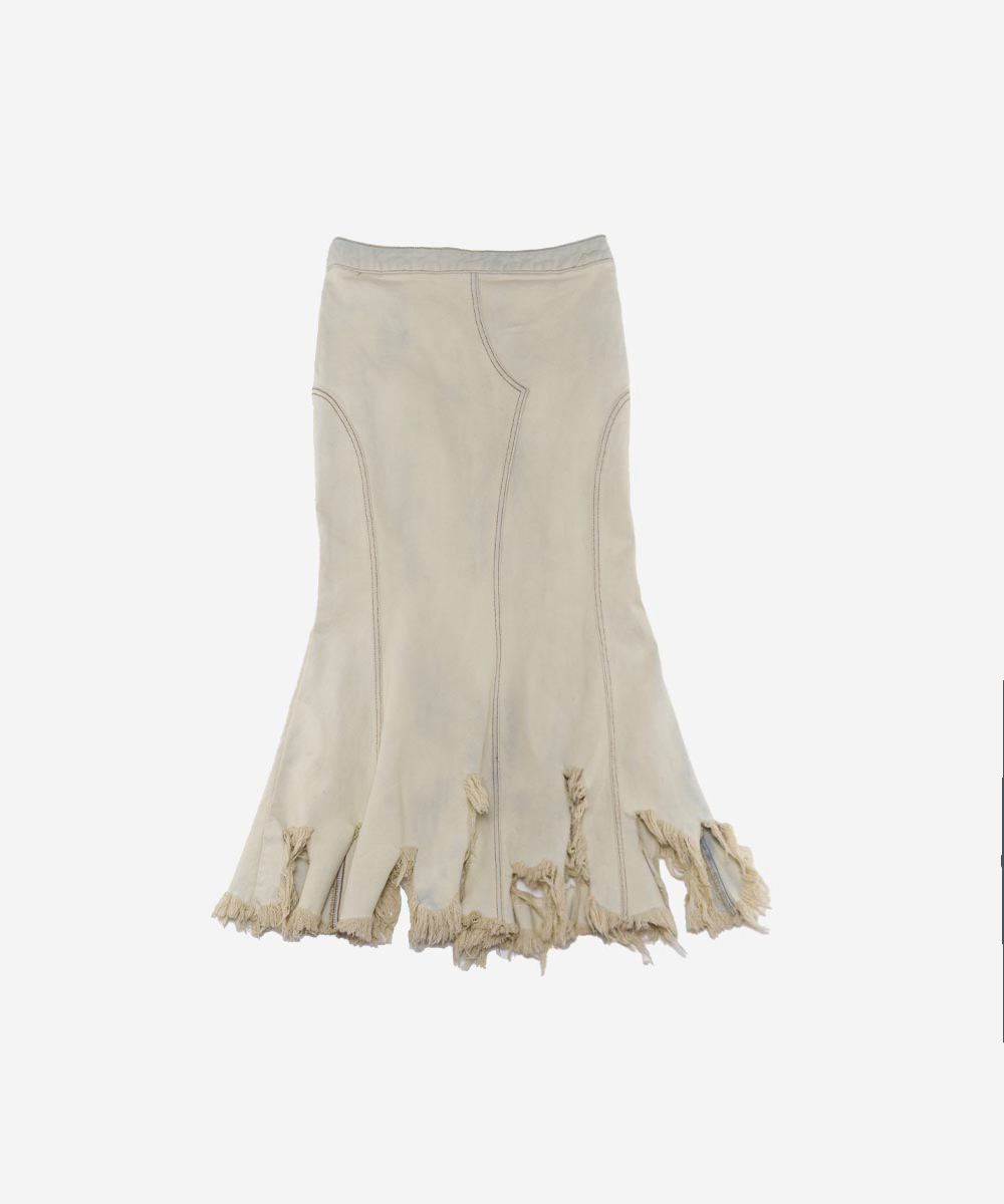 ◆2000Archives◆ Iced Denim Damaged Skirt 3523FWSK01ID 2000 Archives Ladies Iced Denim Damaged Skirt, Brand Size 0
