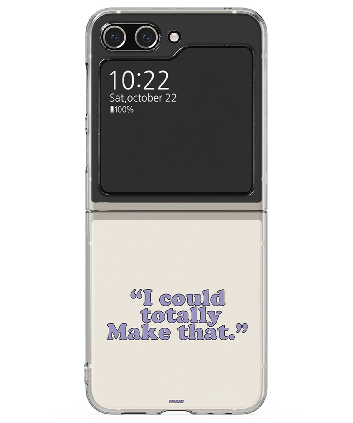 누아트(NUART) [퍼플] 갤럭시 Z플립5/4/3 타이포 디자인 투명 하드케이스