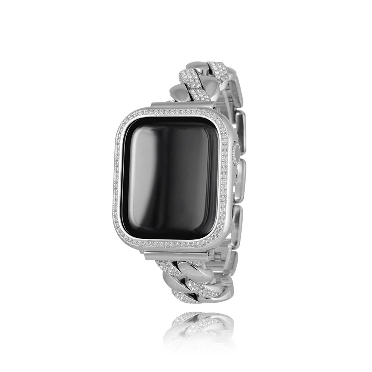 로이드(LLOYD) [애플워치 41mm] 스톤워치 실버 케이스 LL2C22900PSS
