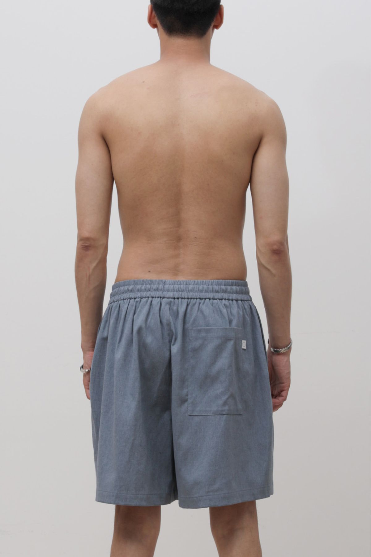 로우 투 로우(RAW TO RAW) MRP301B 린넨 밴딩 메디테이션 숏 팬츠 ASH INDIGO