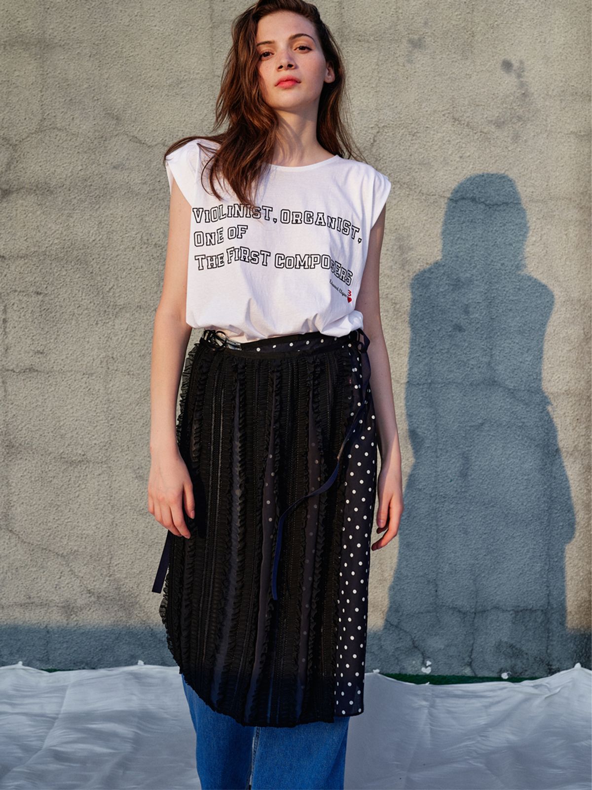 쏘리, 투 머치 러브(SORRY, TOO MUCH LOVE) Dot Lace Wrap Skirt_Black
