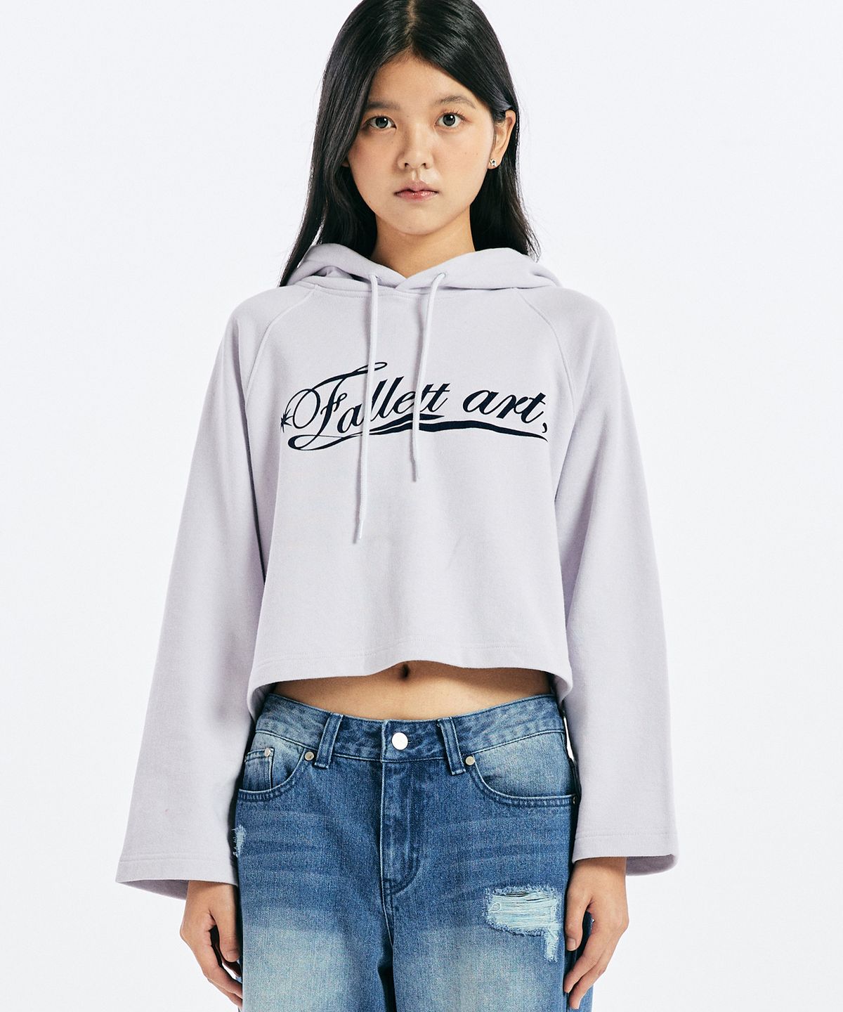 팔렛(FALLETT) 아트 아카이브 크롭 후드 라벤더