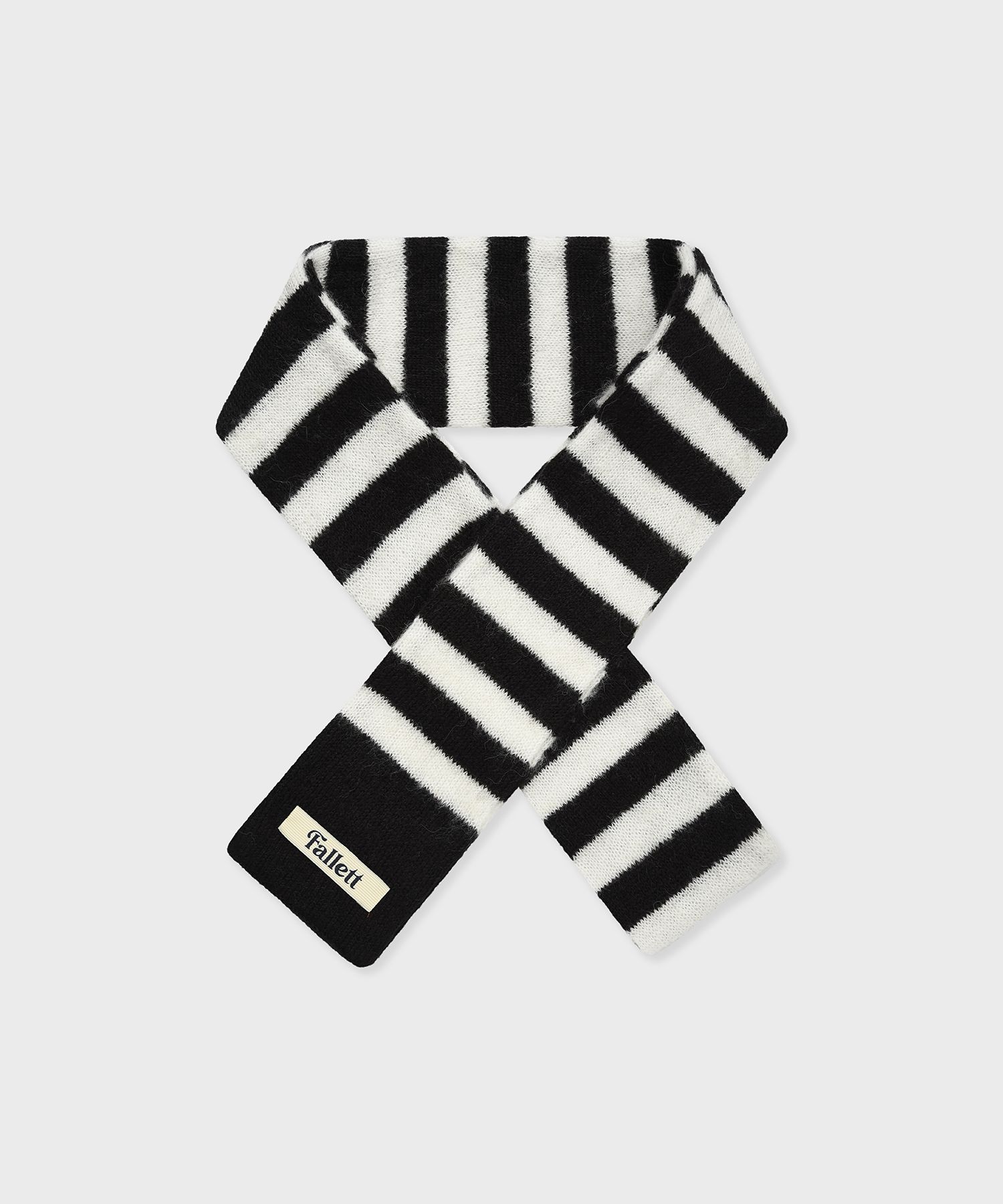 MUSINSA | FALLETT Skinny Stripe Muffler Black