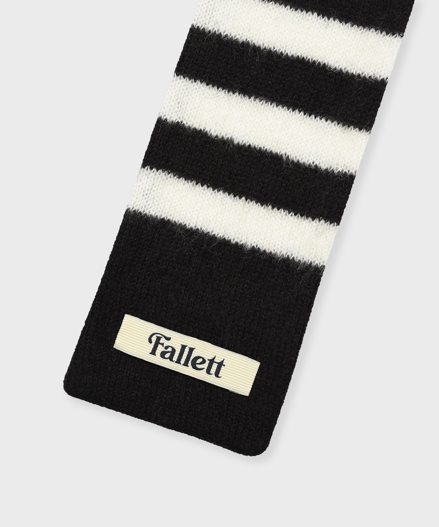 MUSINSA | FALLETT Skinny Stripe Muffler Black