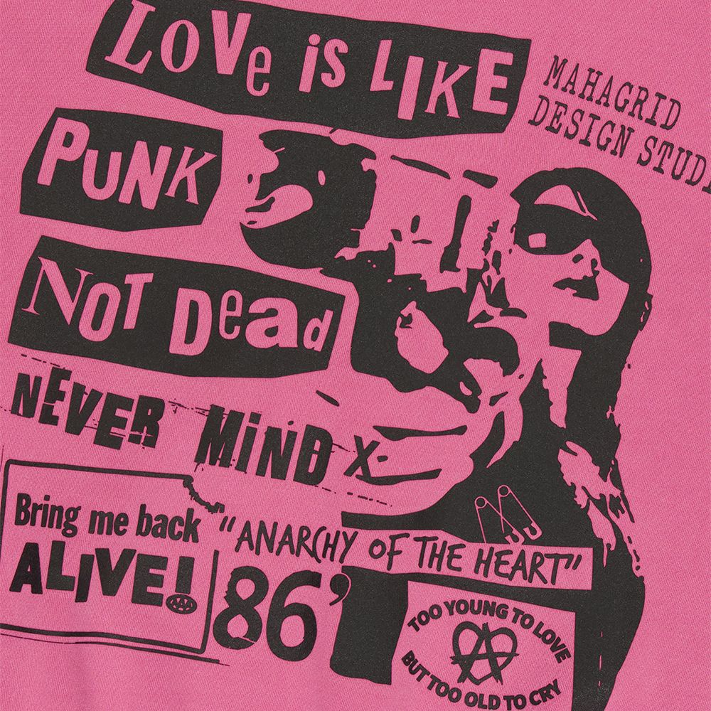MUSINSA | MAHAGRID LOVE PUNK PIGMENT SWEATSHIRT PINK