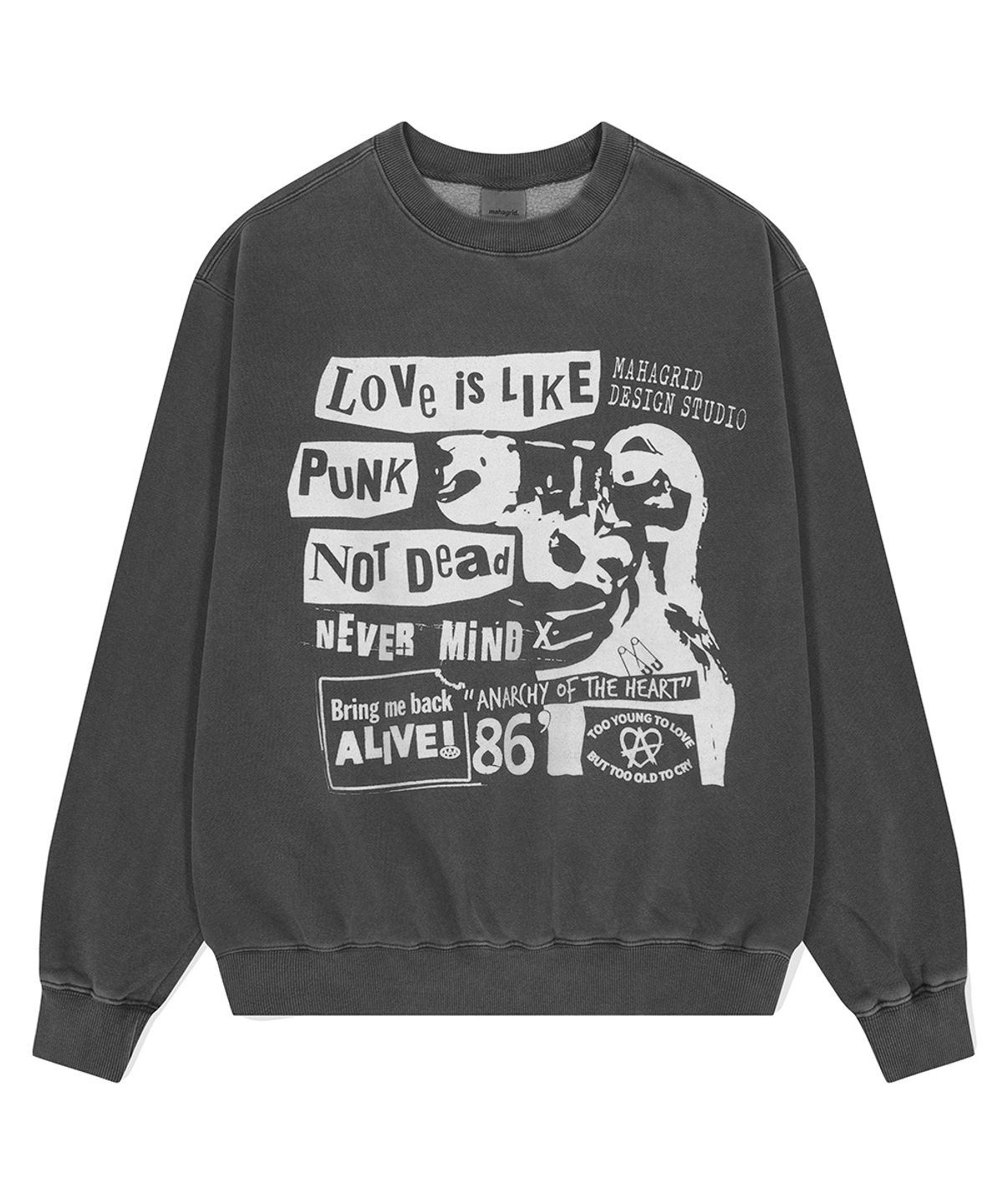 마하그리드(MAHAGRID) LOVE PUNK PIGMENT SWEATSHIRT_4colors