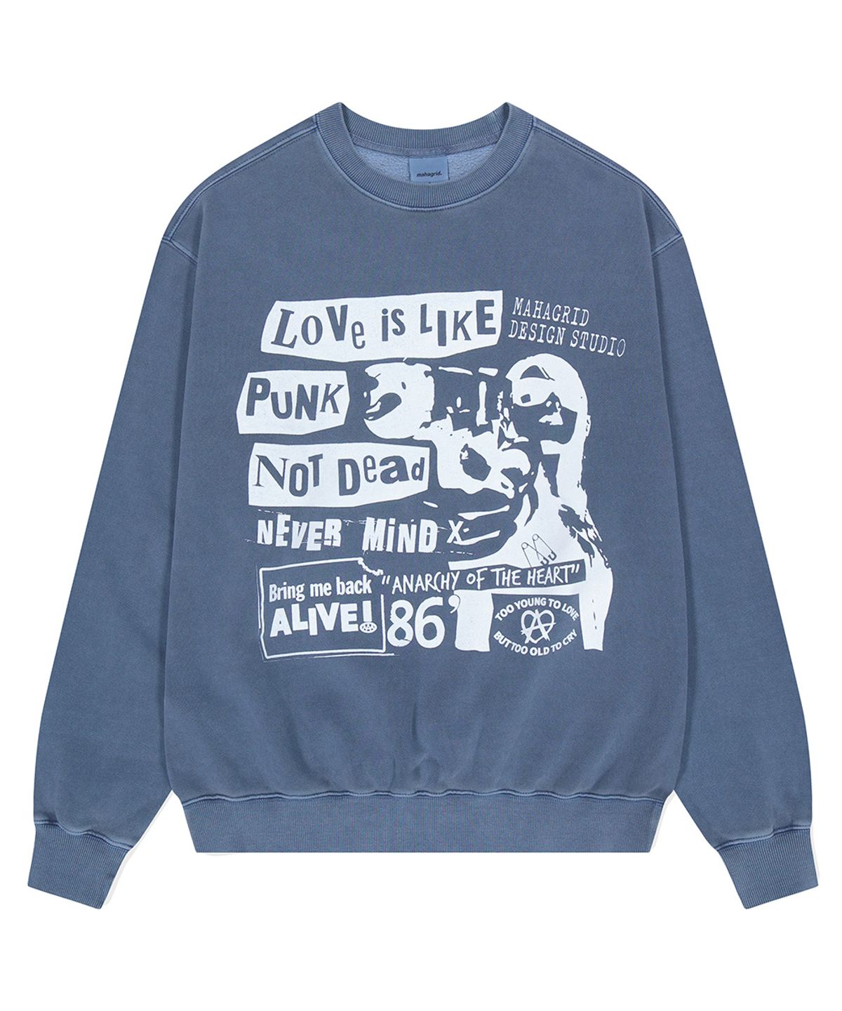 마하그리드(MAHAGRID) LOVE PUNK PIGMENT SWEATSHIRT_4colors