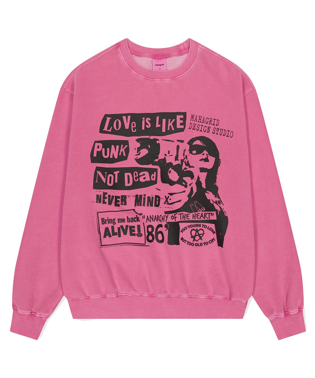 마하그리드(MAHAGRID) LOVE PUNK PIGMENT SWEATSHIRT_4colors