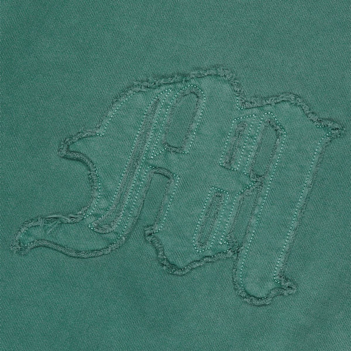 마하그리드(MAHAGRID) RAW CUT M LOGO PIGMENT SWEATSHIRT GREEN(MG2DFMM458A)