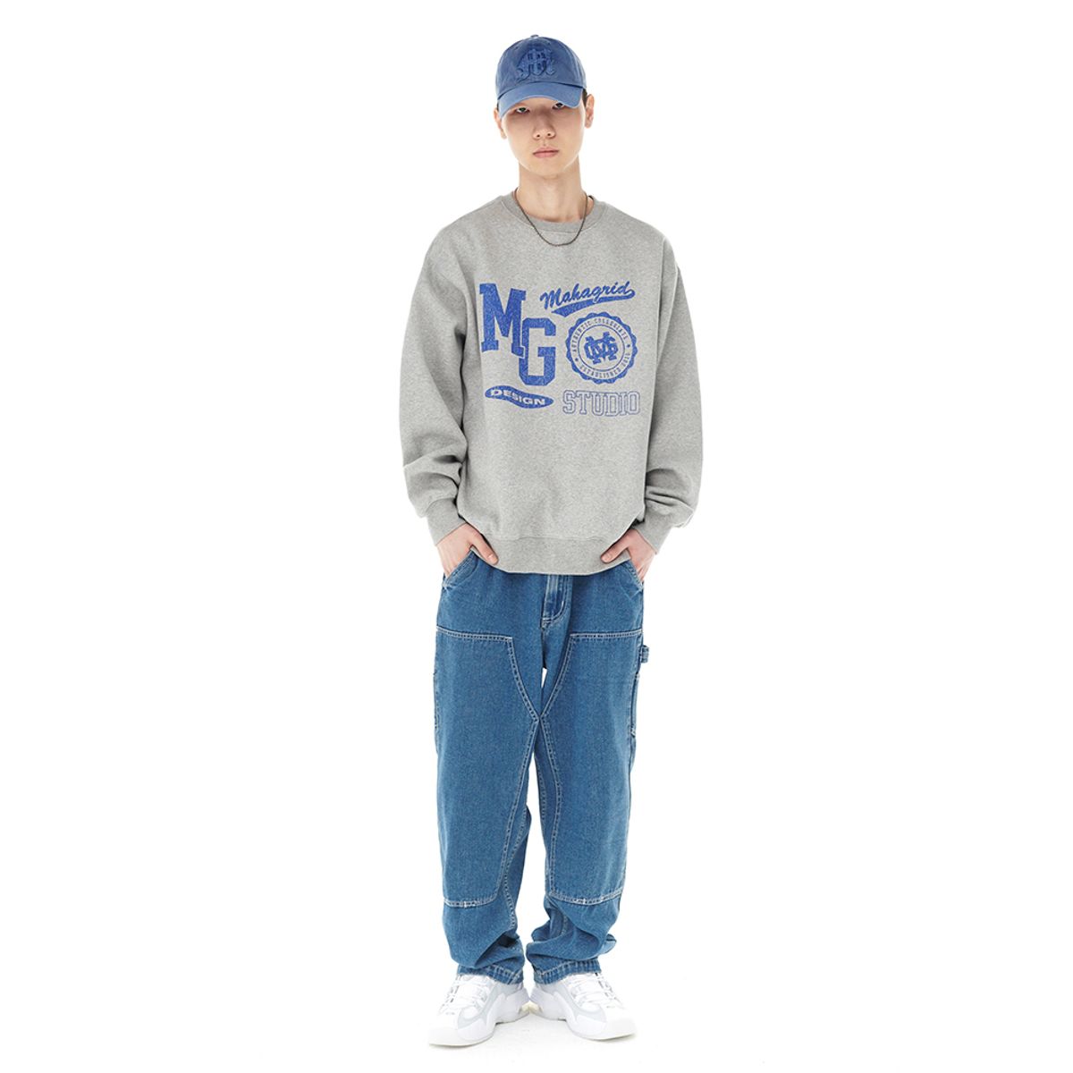 마하그리드(MAHAGRID) VARSITY LOGOS SWEATSHIRT GREY(MG2DFMM454A)