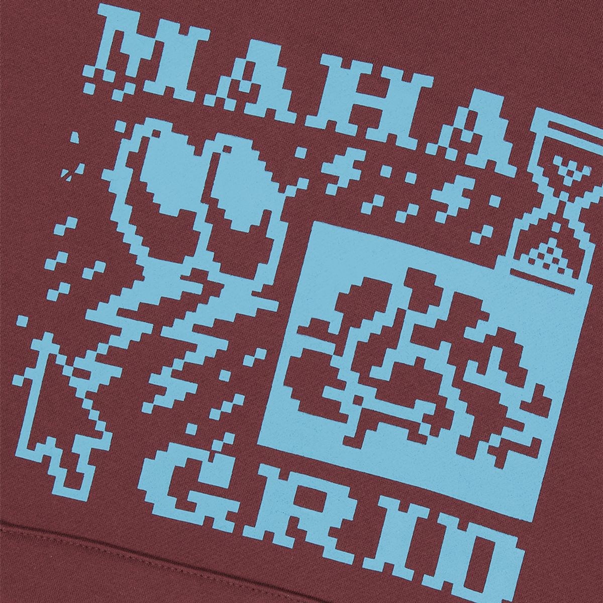 마하그리드(MAHAGRID) CLICK PIXEL HOODIE MAROON(MG2DFMM409A)