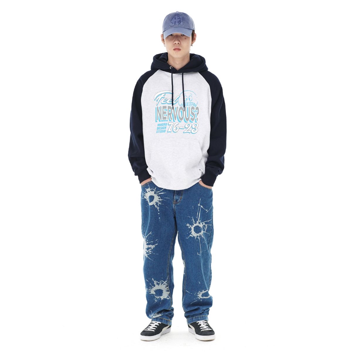 마하그리드(MAHAGRID) NERVOUS HOODIE LIGHT GREY(MG2DFMM408A)