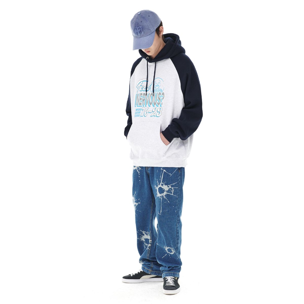 마하그리드(MAHAGRID) NERVOUS HOODIE LIGHT GREY(MG2DFMM408A)