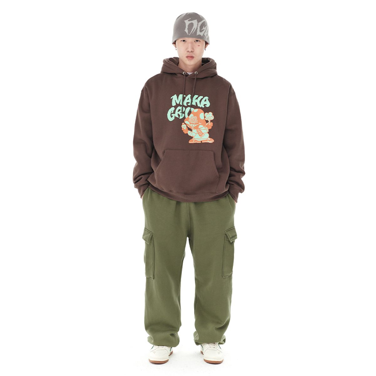 마하그리드(MAHAGRID) MUSHROOM BOY HOODIE COCOA(MG2DFMM417A)