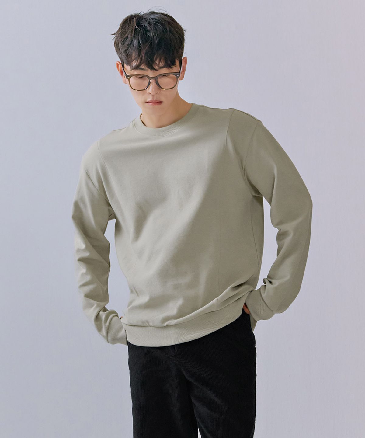 체이스컬트(CHASECULT) 남성 모던 변형 조직 맨투맨-CERK5110B0X