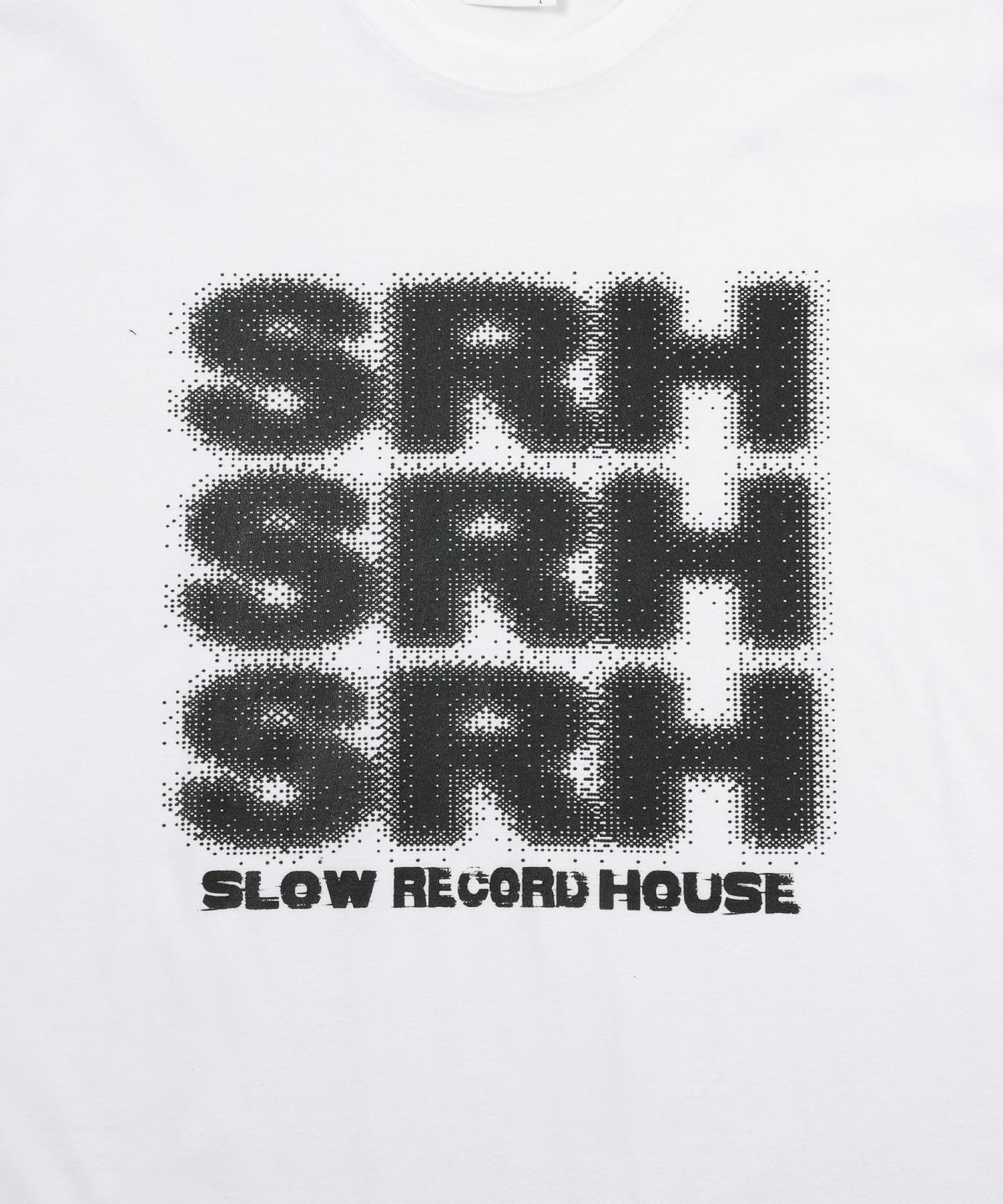 슬로우 레코드 하우스(SLOW RECORD HOUSE) SRH 도트 프린팅 티셔츠_화이트