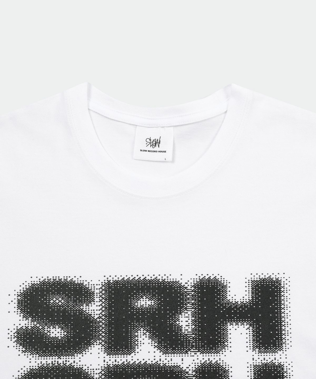 슬로우 레코드 하우스(SLOW RECORD HOUSE) SRH 도트 프린팅 티셔츠_화이트
