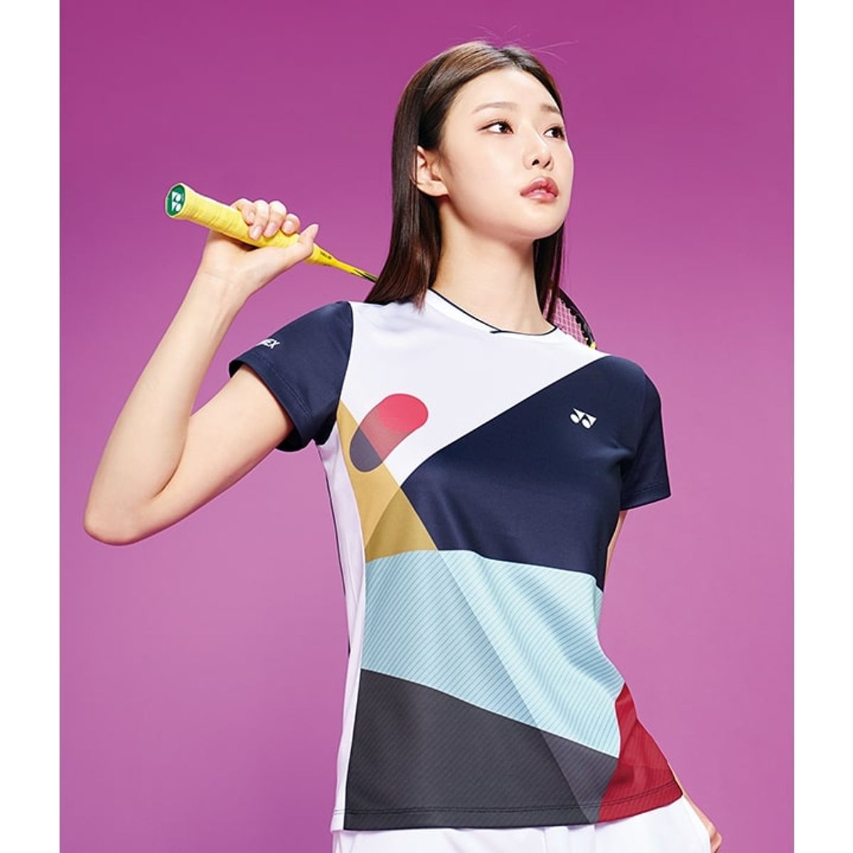 요넥스(YONEX) 233TS030F 다크 네이비 여성용 아트웍 포인트 게임웨어