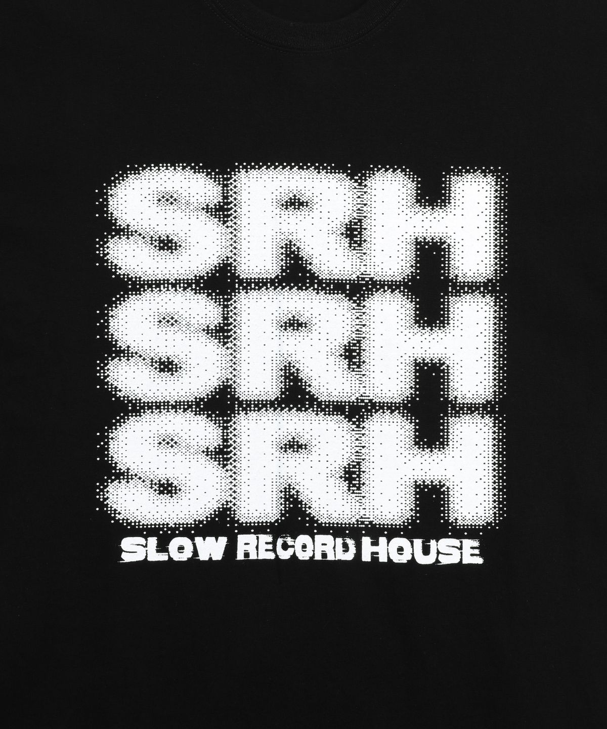 슬로우 레코드 하우스(SLOW RECORD HOUSE) SRH 도트 프린팅 티셔츠_블랙