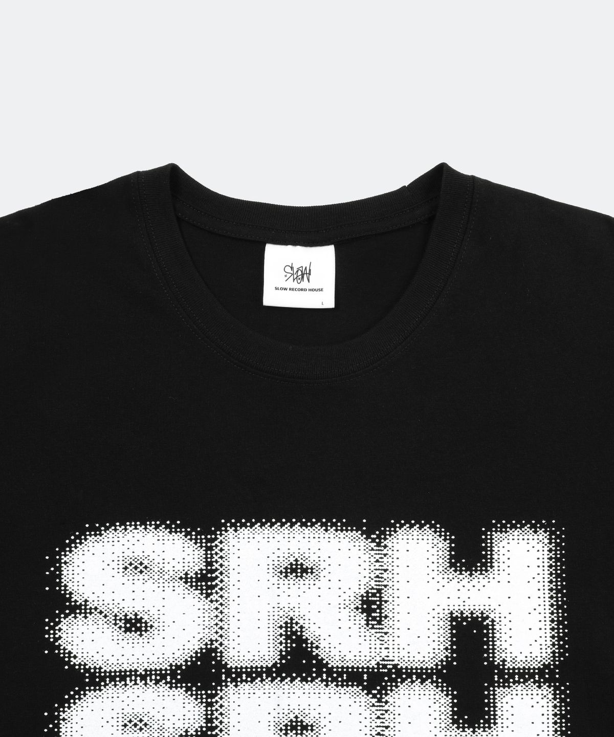 슬로우 레코드 하우스(SLOW RECORD HOUSE) SRH 도트 프린팅 티셔츠_블랙