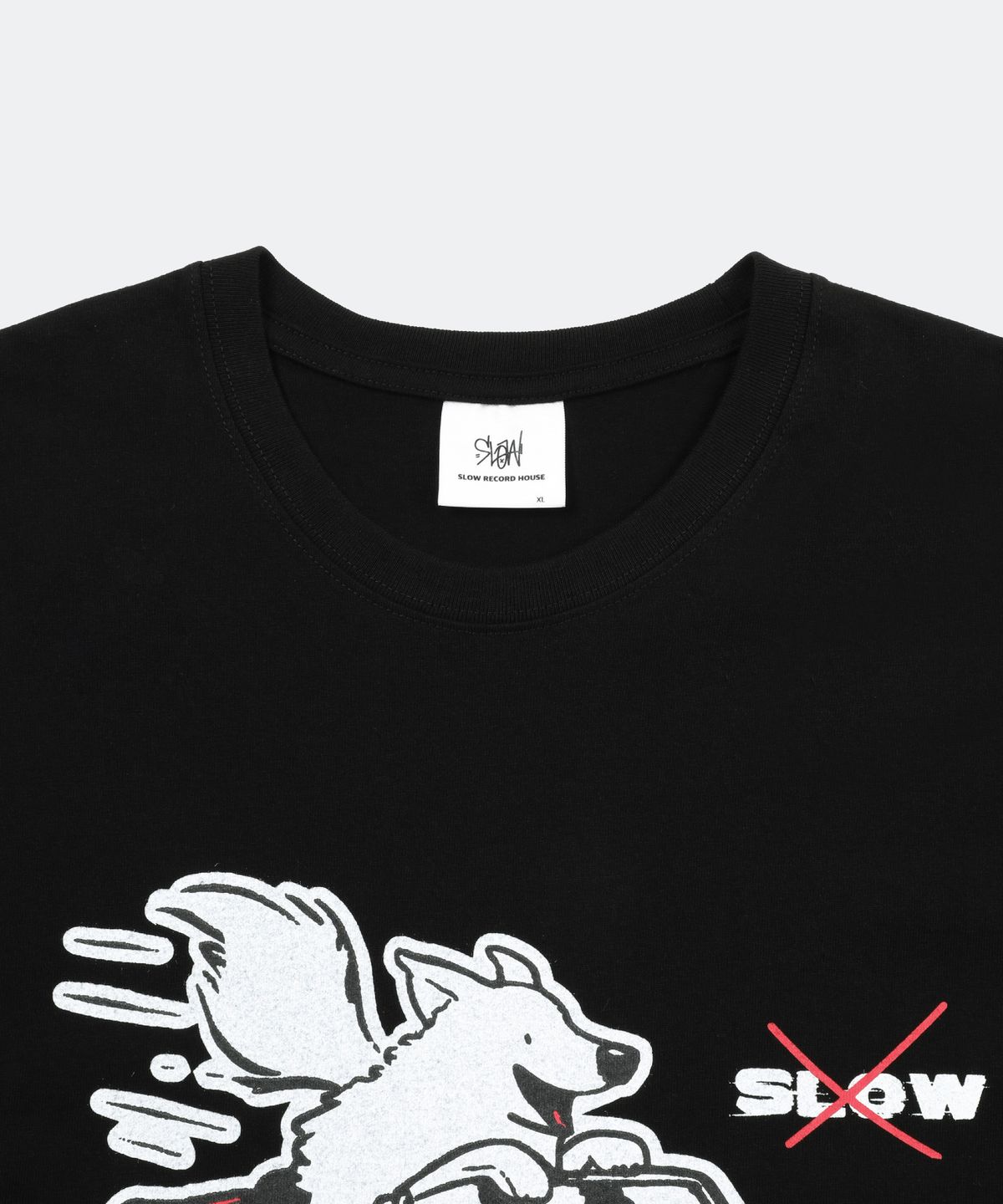슬로우 레코드 하우스(SLOW RECORD HOUSE) 도그 드라이븐카 티셔츠_블랙