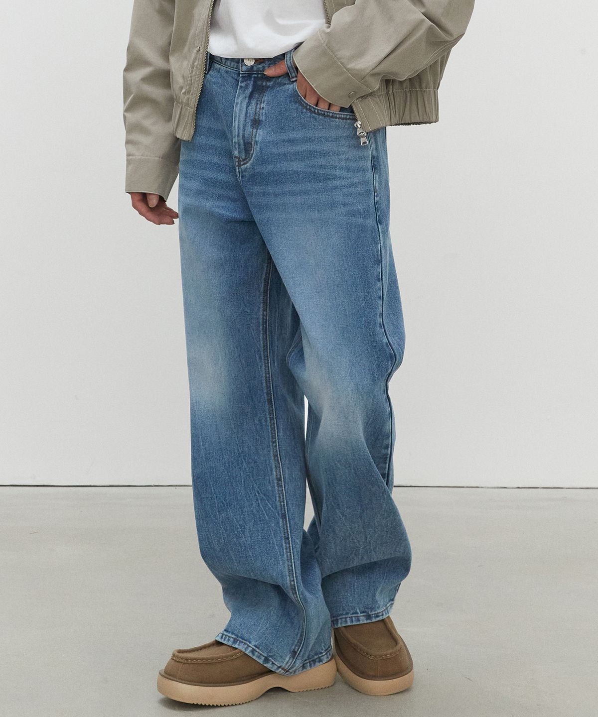 데케트(DECET) Loose Flared Wide Jeans DCPT029Blue