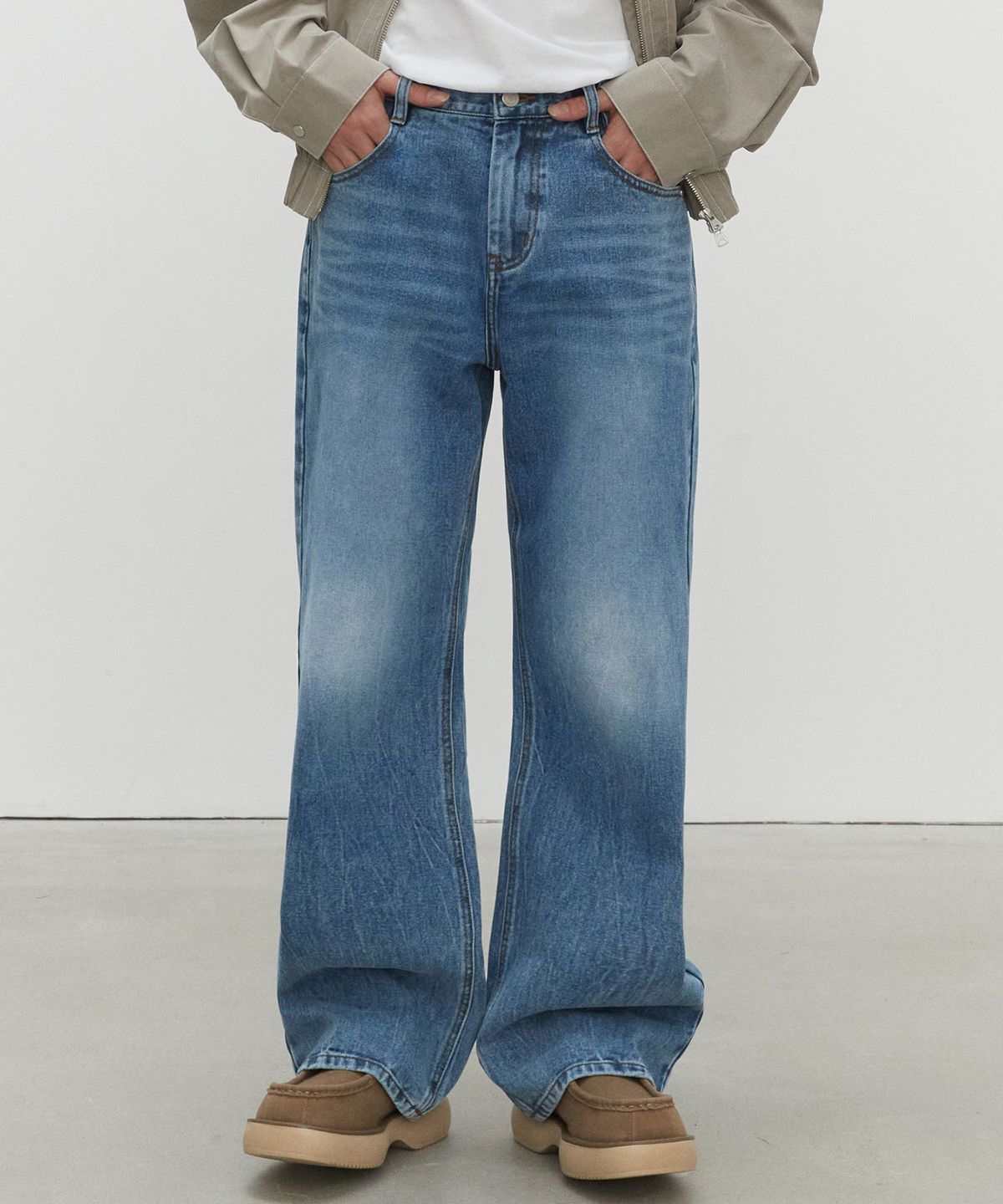 데케트(DECET) Loose Flared Wide Jeans DCPT029Blue