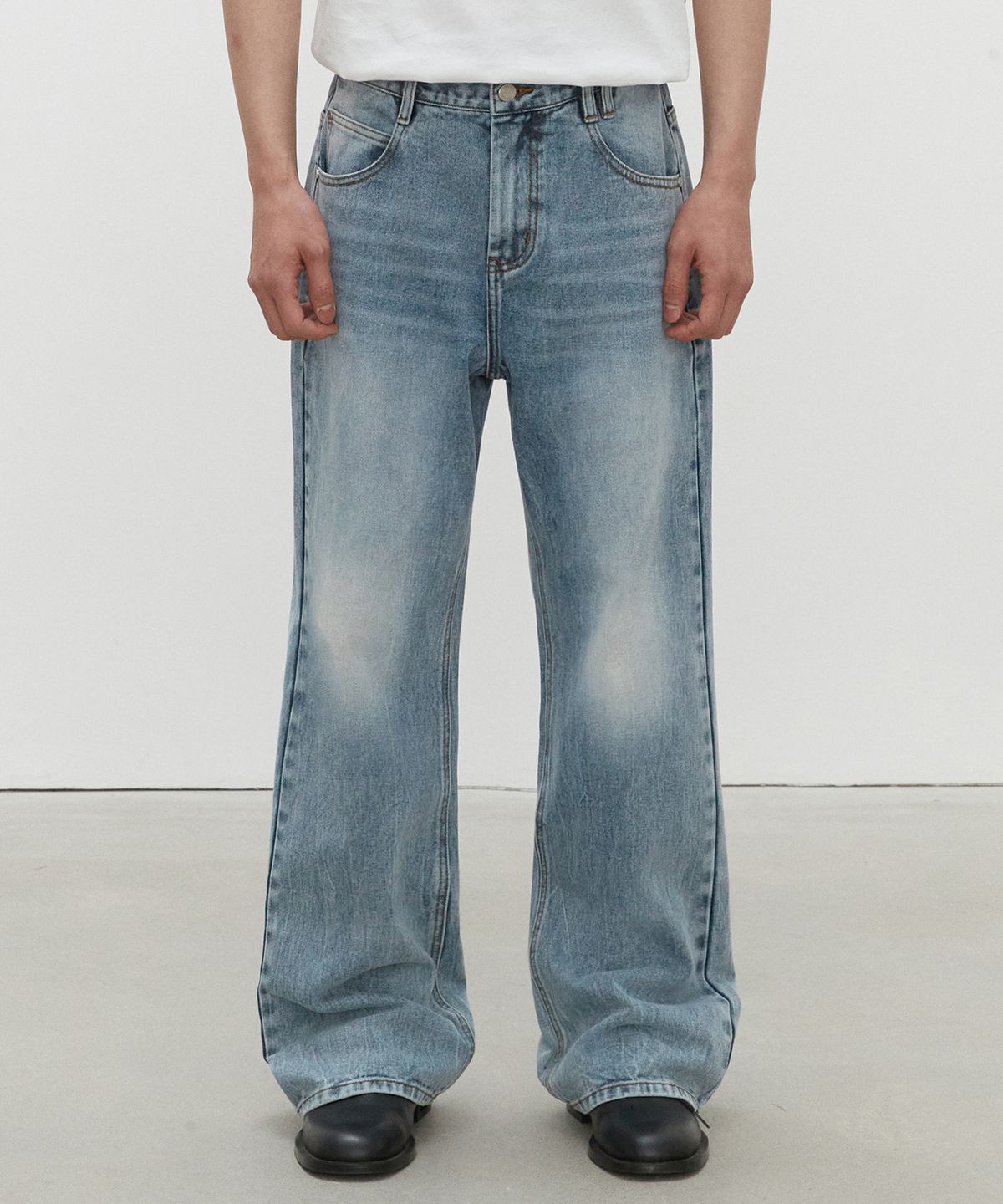 데케트(DECET) Loose Flared Wide Jeans DCPT029LightBlue