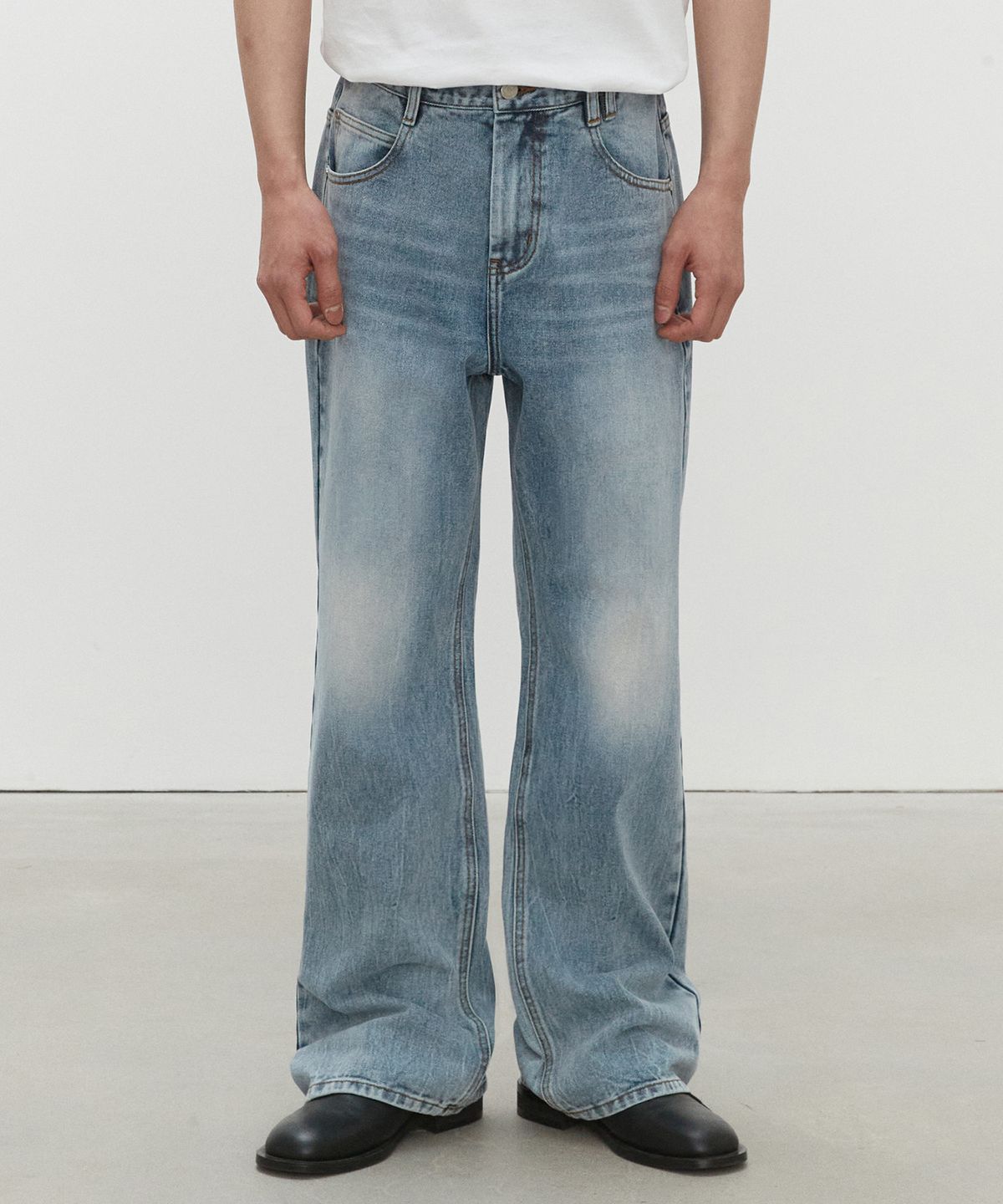 데케트(DECET) Loose Flared Wide Jeans DCPT029LightBlue