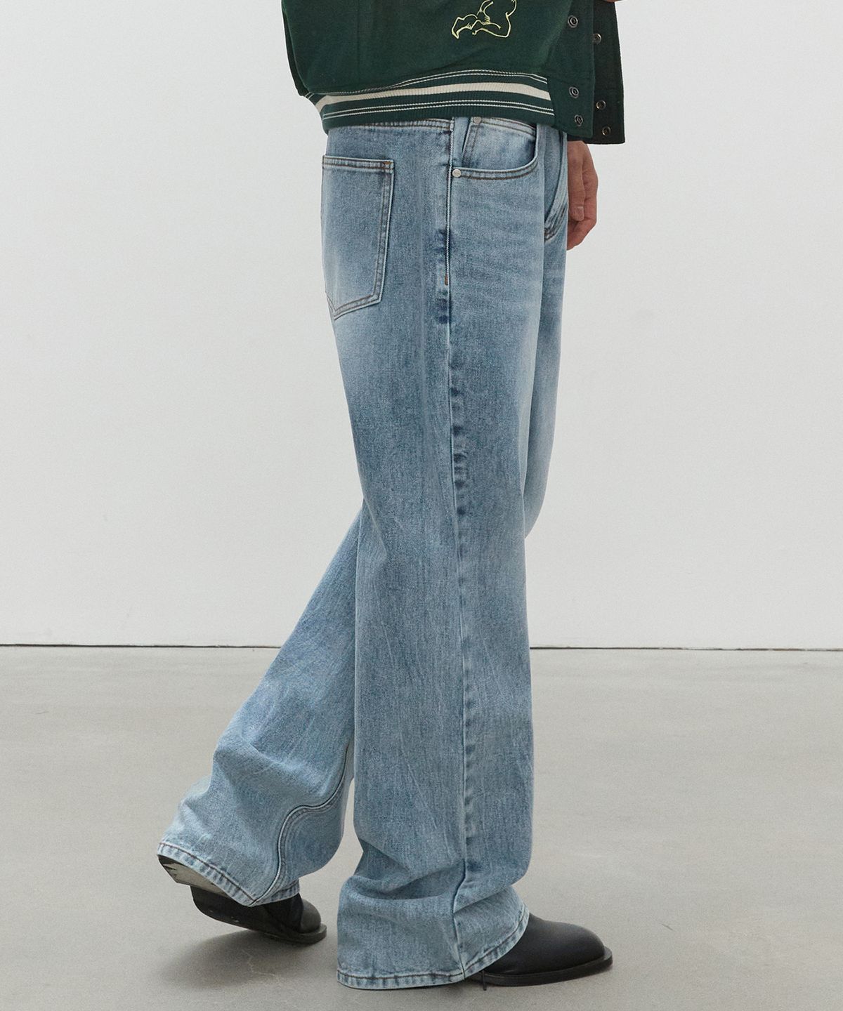 데케트(DECET) Loose Flared Wide Jeans DCPT029LightBlue