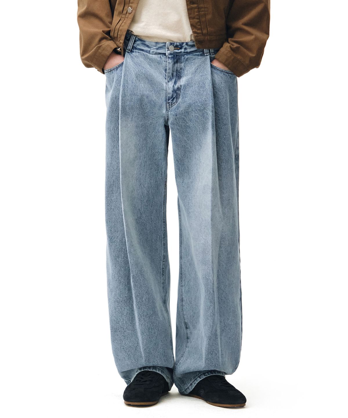 데케트(DECET) Deep Pleats Wide Jeans DCPT030LightBlue