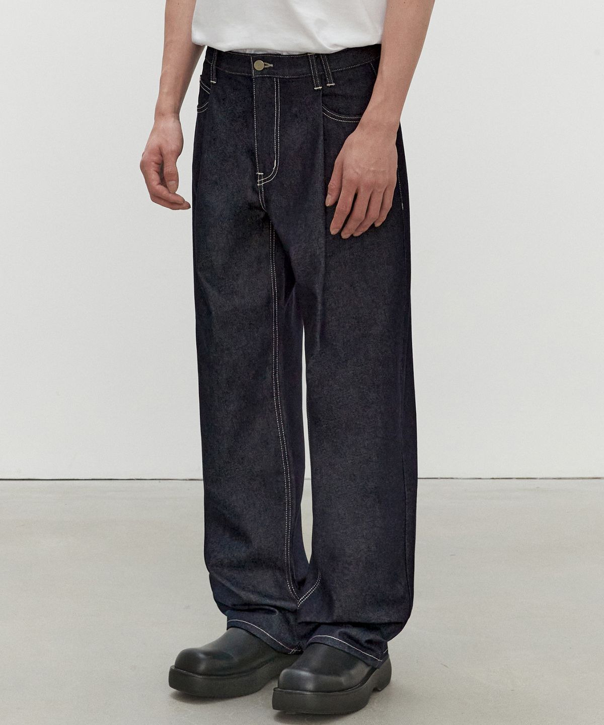 데케트(DECET) Deep Pleats Wide Jeans DCPT030CPIndigo