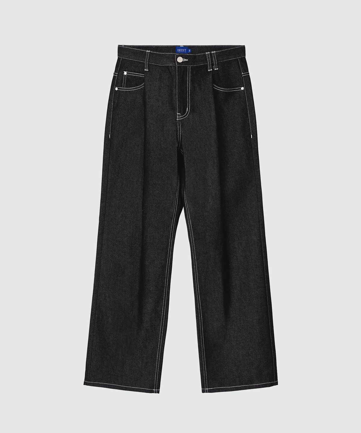 데케트(DECET) Deep Pleats Wide Jeans DCPT030CPBlack