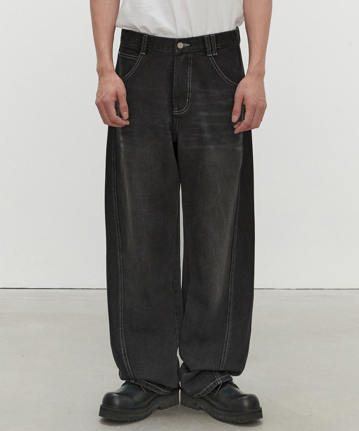 데케트(DECET) Curved Wide Jeans DCPT033Black