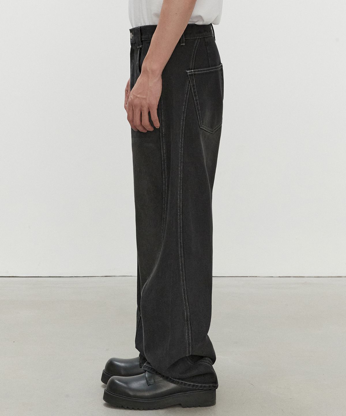 데케트(DECET) Curved Wide Jeans DCPT033Black