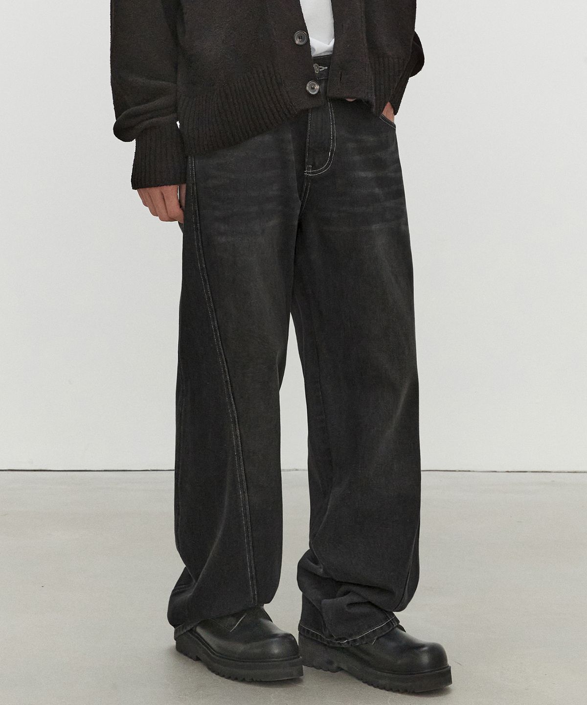 데케트(DECET) Curved Wide Jeans DCPT033Black