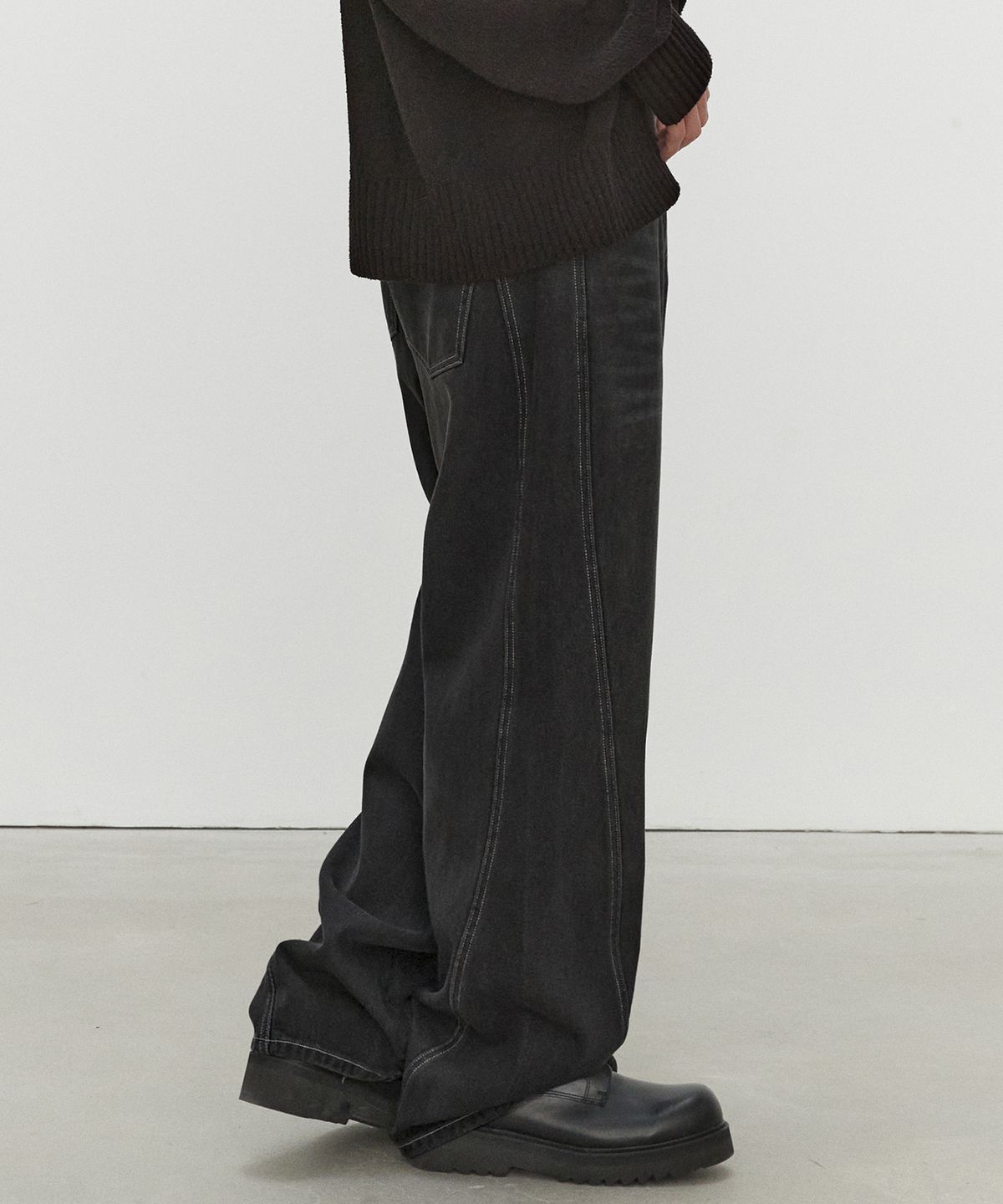데케트(DECET) Curved Wide Jeans DCPT033Black