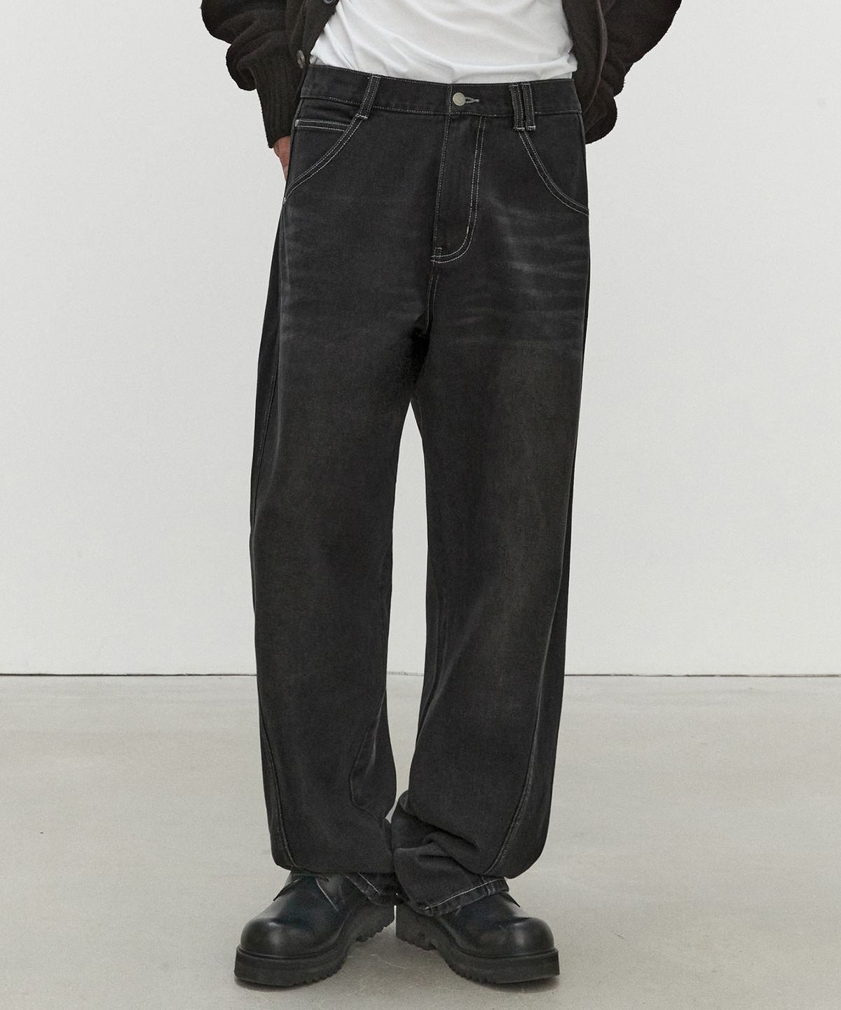 데케트(DECET) Curved Wide Jeans DCPT033Black