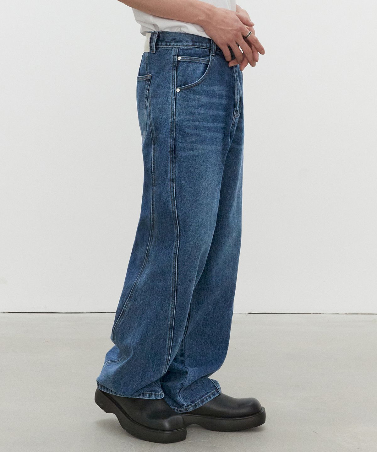 데케트(DECET) Curved Wide Jeans DCPT033Blue