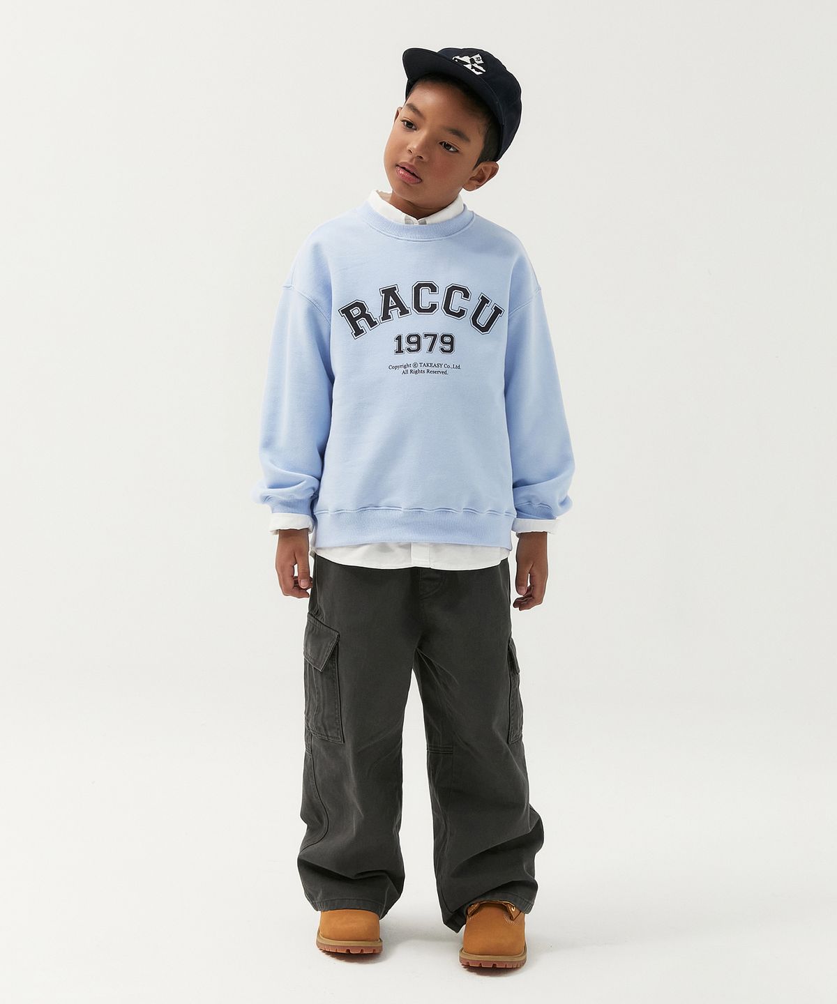 테이크이지 키즈(TAKEASY KIDS) 워시드 카고 팬츠(차콜)