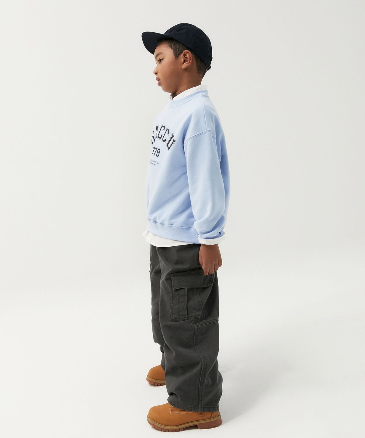 테이크이지 키즈(TAKEASY KIDS) 워시드 카고 팬츠(차콜)
