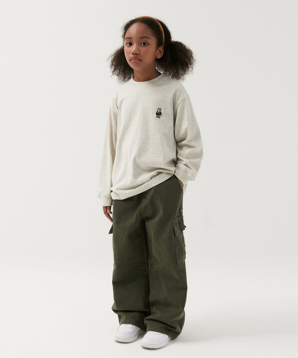 테이크이지 키즈(TAKEASY KIDS) 워시드 카고 팬츠(카키)