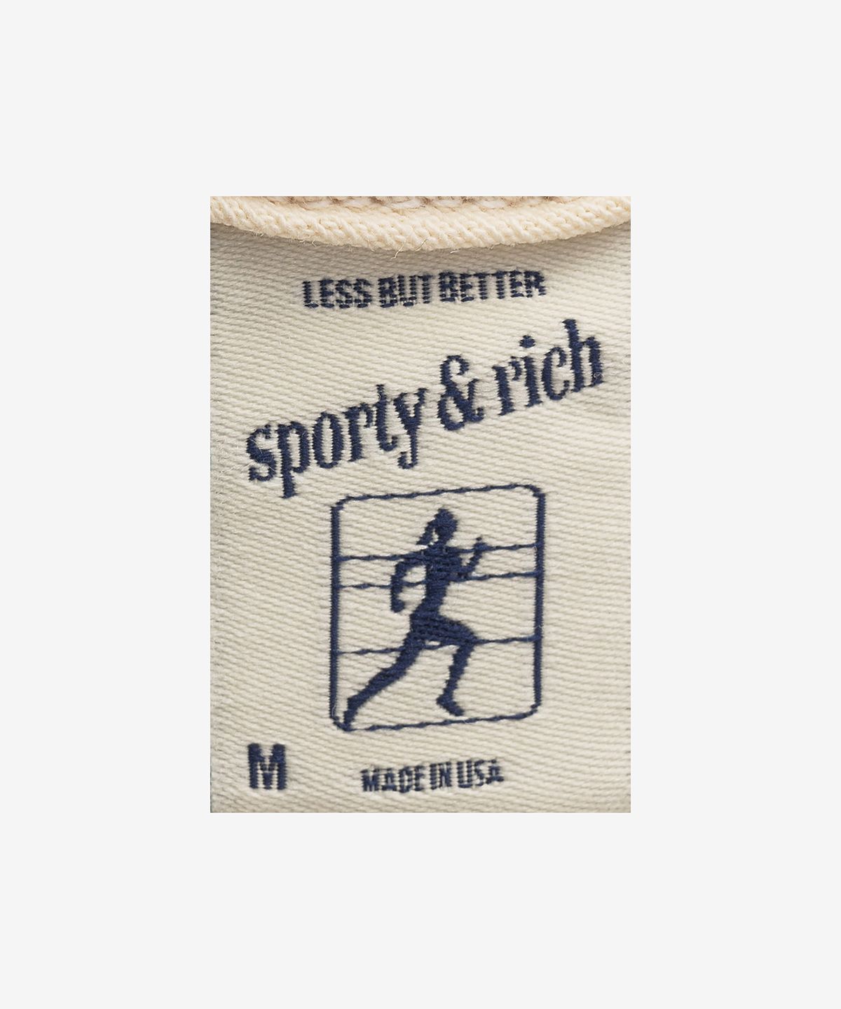 스포티앤리치(SPORTY&RICH) SR 애슬래틱 클럽 로고 크롭 후드 - 크림:네이비 / HC841CR