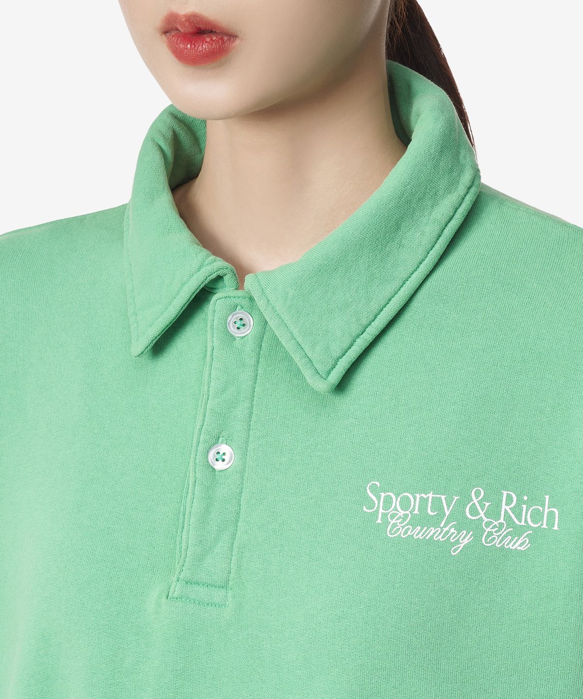 스포티앤리치(SPORTY&RICH) SR 컨트리 클럽 폴로 셔츠 - 그린 / PO841VE