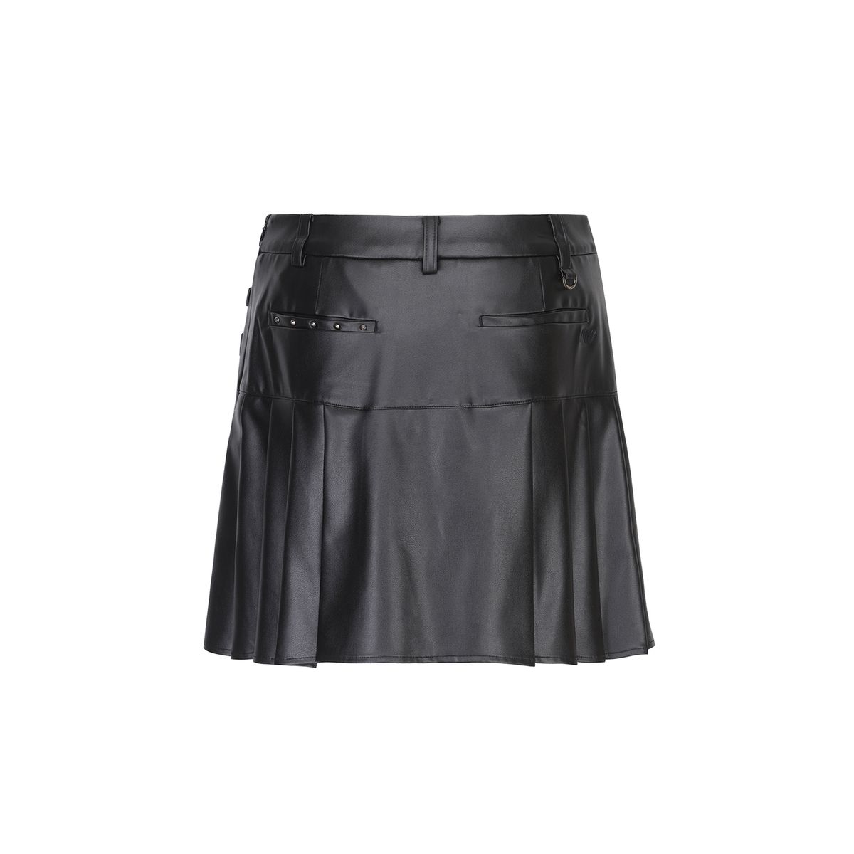 어뉴골프(ANEW GOLF) W LEATHER HALF PLEATS SQ_BK