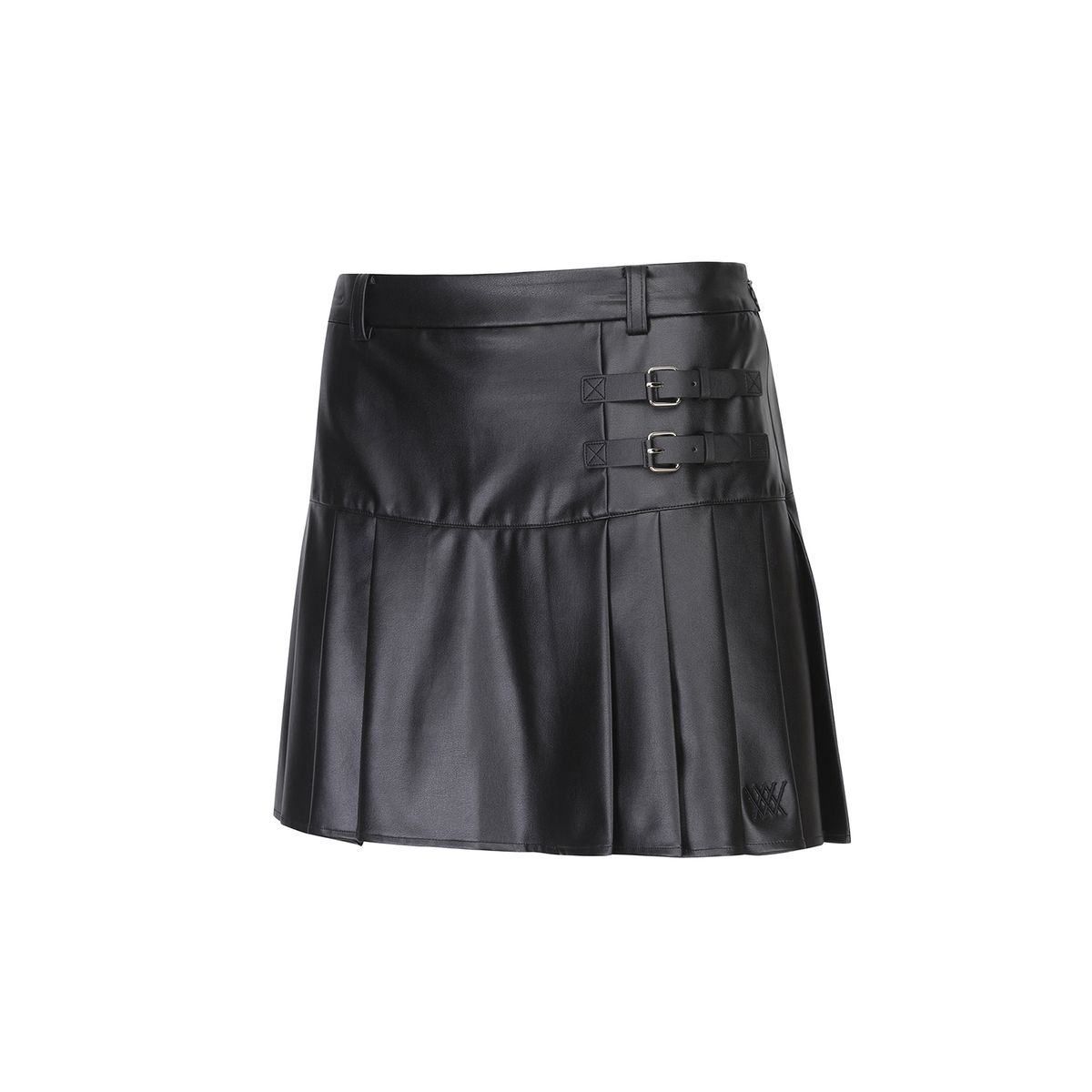 어뉴골프(ANEW GOLF) W LEATHER HALF PLEATS SQ_BK