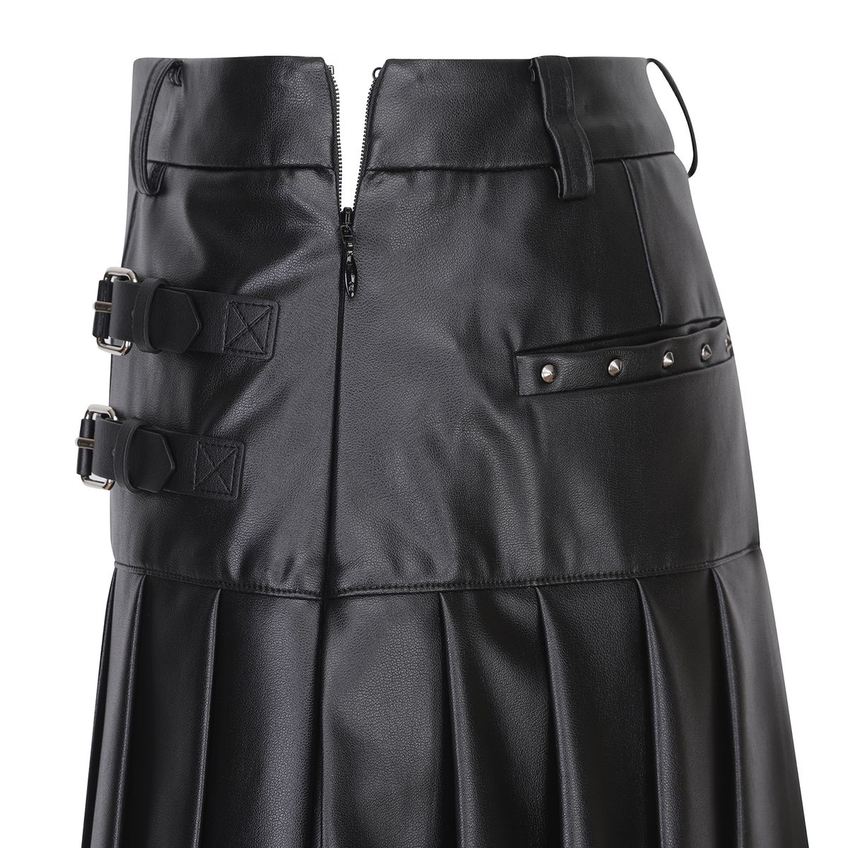 어뉴골프(ANEW GOLF) W LEATHER HALF PLEATS SQ_BK