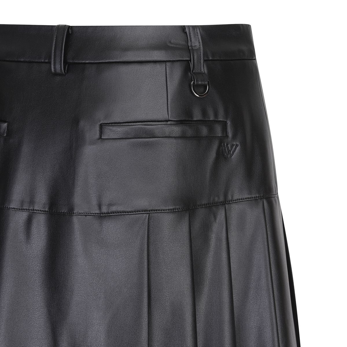 어뉴골프(ANEW GOLF) W LEATHER HALF PLEATS SQ_BK