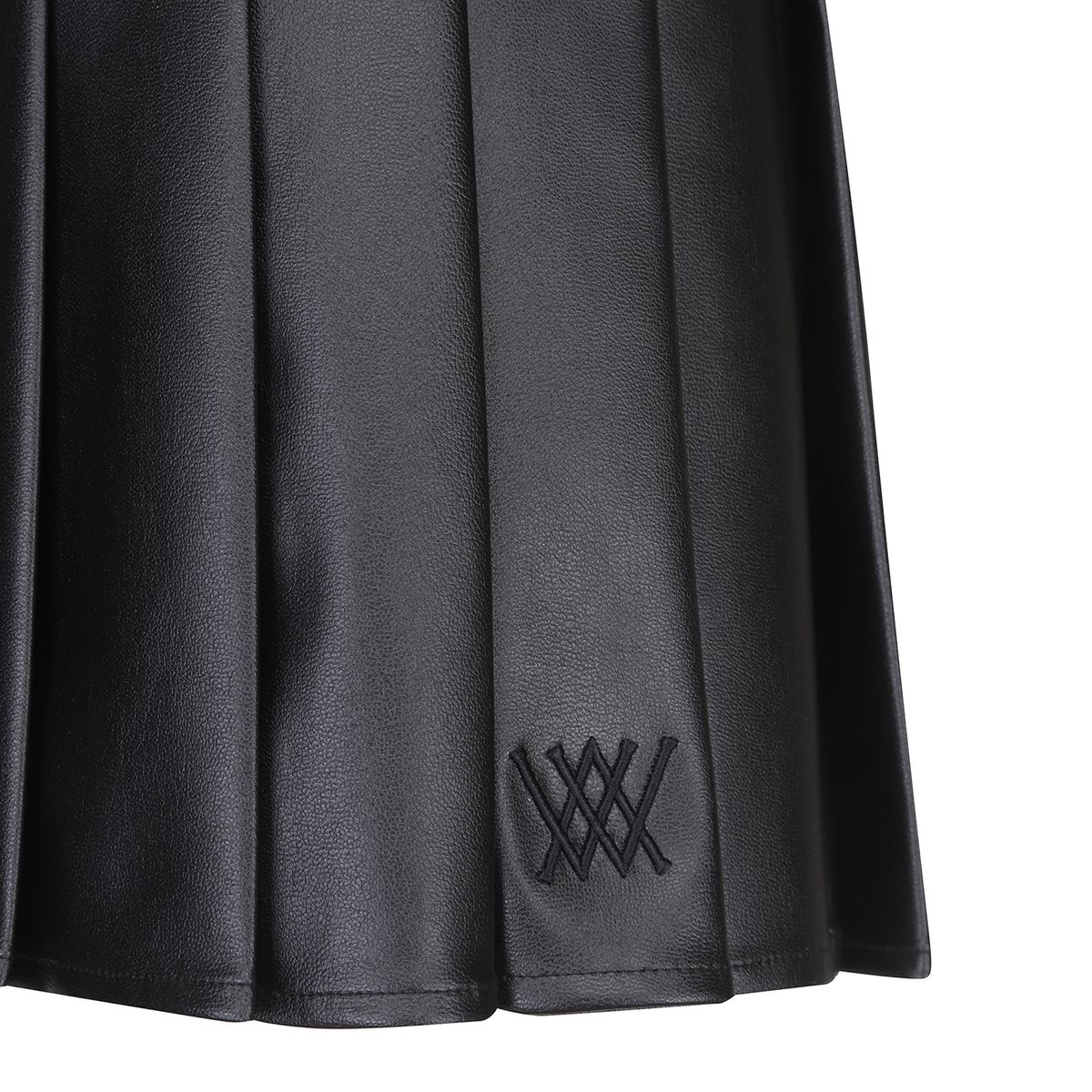 어뉴골프(ANEW GOLF) W LEATHER HALF PLEATS SQ_BK