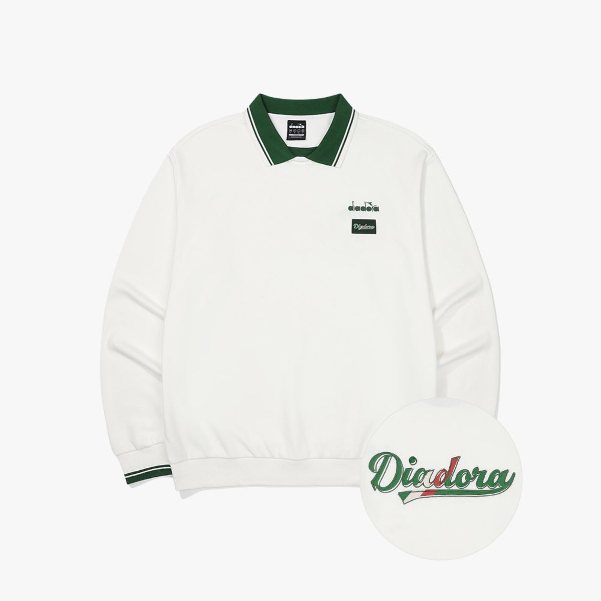 디아도라(diadora) 몬텔로 카라 맨투맨 OFF WHITE